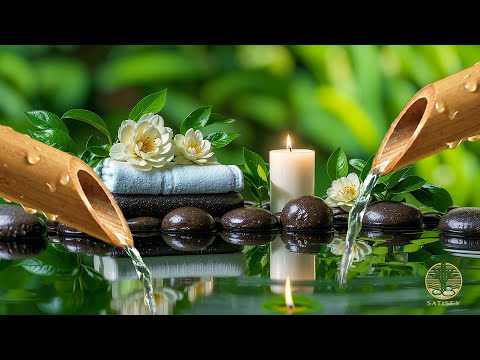 Soothing Spa Piano Music 🌿 Relaxing Sleep Music & Nature Sounds, Bamboo Water Fountain, Calm Music