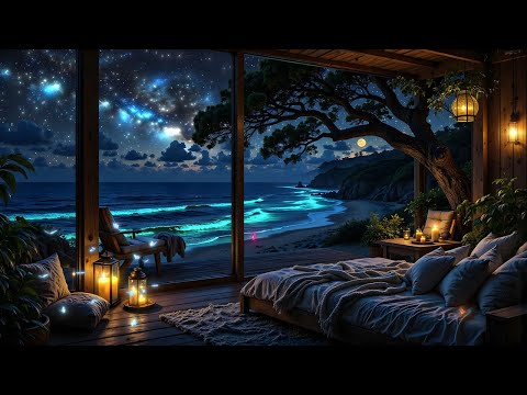 Calm Piano Music & Gentle Oceans Sounds for Deep Sleep - Peaceful Night Comfort, Insomnia Relief