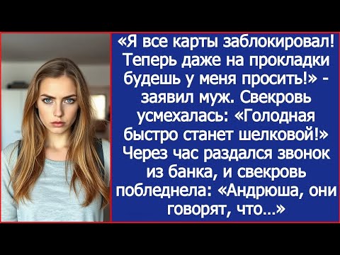 «Я все карты заблокировал! Теперь даже на прокладки будешь у меня просить!» заявил муж
