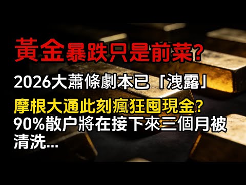 黃金暴跌只是前菜？2026大蕭條劇本已「洩露」，為何摩根大通此刻瘋狂囤現金？90%散户將在接下來三個月被清洗...#黃金 #黃金投資 #貴金屬