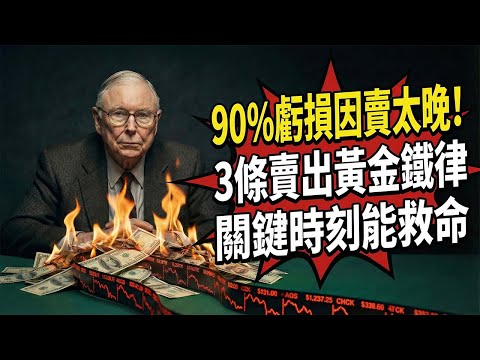 90%的虧損都是因為「賣太晚」！查理芒格公開：頂級投資者的3條賣出黃金鐵律，關鍵時刻能救命！#查理芒格#芒格#財經#查理蒙格