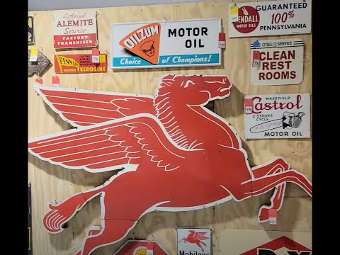April 5-6 800 automobila gas oil advertising collectible signs auctioned off at Rockabilly Auctions!