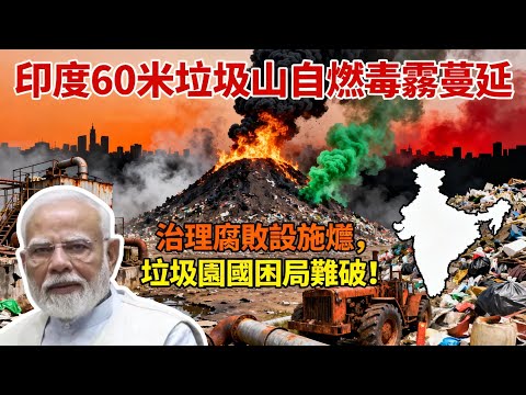印度垃圾圍國地獄場面！60米垃圾山噴毒霧，這場人禍何時終結？