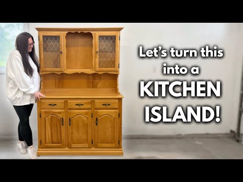 I Turned a $100 China Hutch into a Custom Kitchen Island!