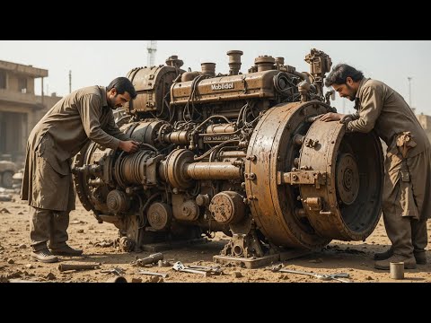 Bulldozer Engine Removed After Major Breakdown – Complete Repairing and Full Restoration Process