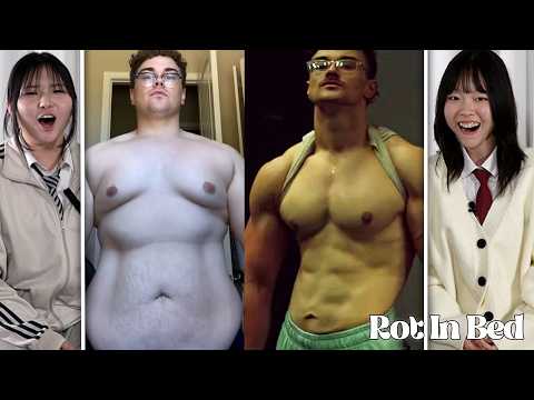 Koreans Teenagers React to Body Transformation Videos | Really respect them | Rot In Bed