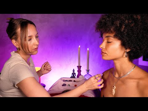 Relaxing ASMR Crystal Shop Roleplay ✨ soft spoken scalp, neck, back and hands reiki energy work