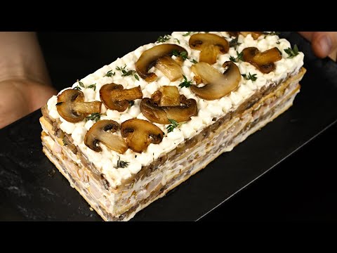 Snack cake "Male whim"! Hearty layered salad for the festive table!