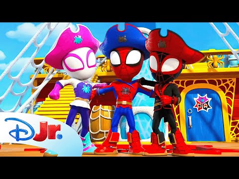 Spidey Pirates vs Green Goblin | "Webs Ahoy" Song 🎶 🏴‍☠️ | Spidey and his Amazing Friends @disneyjr​