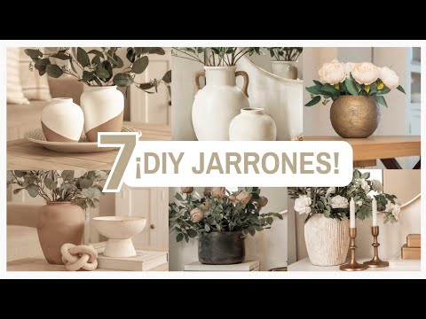 😱 ¡¡SUPER FÁCILES!! 7 JARRONES DIY efecto cerámica y bronce/MANUALIDAD ECONÓMICA, RÁPIDA Y ELEGANTE