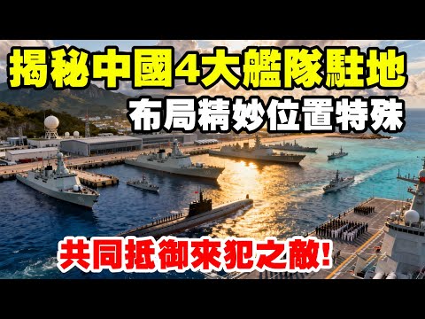 揭秘中国4大舰队驻地：布局精妙位置特殊，共同抵御来犯之敌! #地理 #地理知识 #地球 #北海舰队 #东海舰队