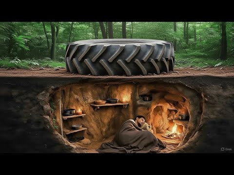 Building a Secret Survival Bunker in the Woods Bushcraft Skills