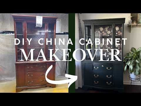 DIY China Cabinet Makeover with Behr Chalk Paint | Updating OLD FURNITURE | Cheap furniture flips