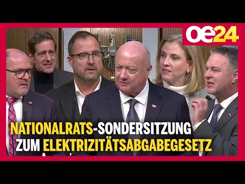 Nationalrats-Sondersitzung zum Elektrizitätsabgabegesetz