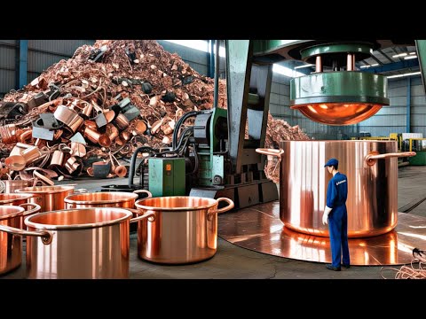 Inside Industry Recycling of Copper Scrap Into New Biggest Copper Cooking Pots