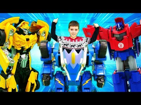 Трансформеры в мастерской. Сборник - Роботы Оптимус Прайм, Бамблби, Монкарт. Игры для мальчиков