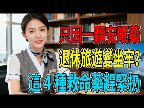 只因一顆安眠藥，退休旅遊變坐牢？20年空姐緊急攔下：行李箱有這4種「救命藥」趕緊扔，落地恐被當毒販重#出國旅遊# 機場安檢#海關違禁品# 攜帶藥品# 老年旅行