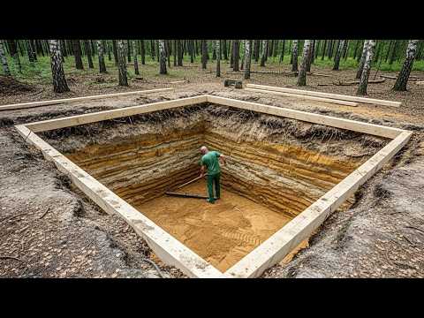This man built a secret underground bunker in the forest in just 4 days! From start to finish!