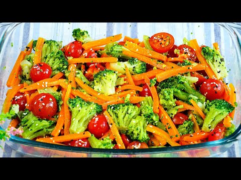 Salat mit Brokkoli, den Sie nicht aufhören können zu essen! Einfaches und gesundes Abendessenrezept.