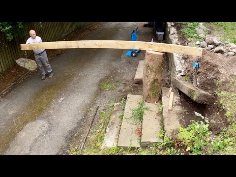 Moving large stone steps and stone wall prep