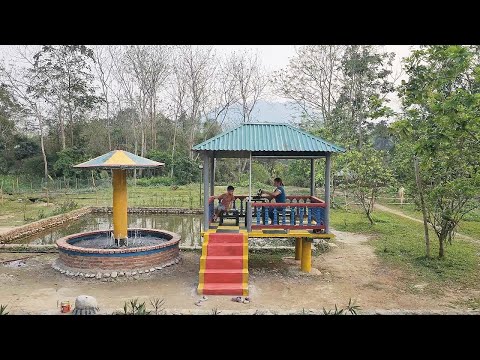 Single Girl Builds Cabin and Bamboo Table Chairs By Herself