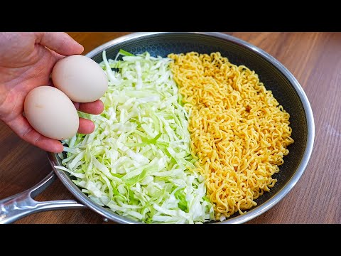 Cabbage, noodles with eggs is better than meat! Breakfast is easy and delicious! cabbage recipes