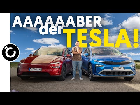 Tesla Model Y vs Skoda Enyaq 2025 - GROSSER Vergleich der BESTEN Elektro SUV!