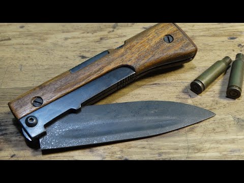 Military folding knife K 98. How to make a back lock folding knife. @TimeReseT.