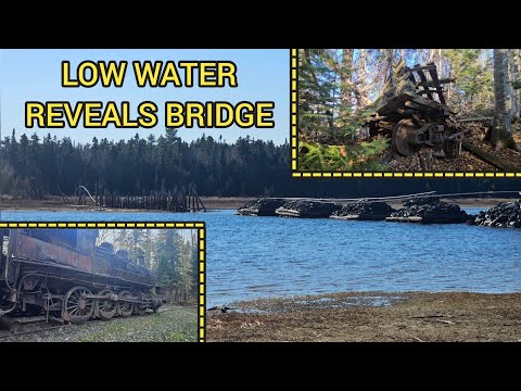Drought Conditions Expose Abandoned Railway Trestle With Abandoned Locomotives And Equipment