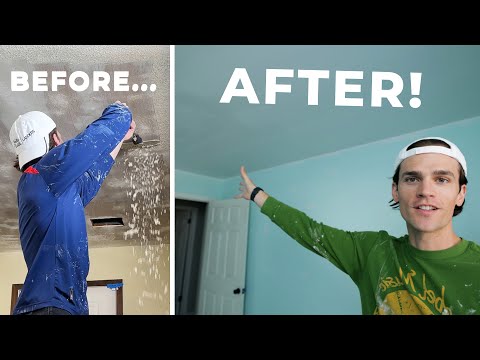 How to EASILY Remove Popcorn Ceilings and Paint Them White! DIY Start-to-Finish