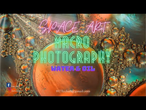 Space Art macro photography using water and oil
