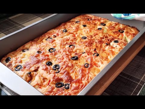 Pizza with Liquid Dough, No Knead Dough Pizza, Quick and Easy Recipe