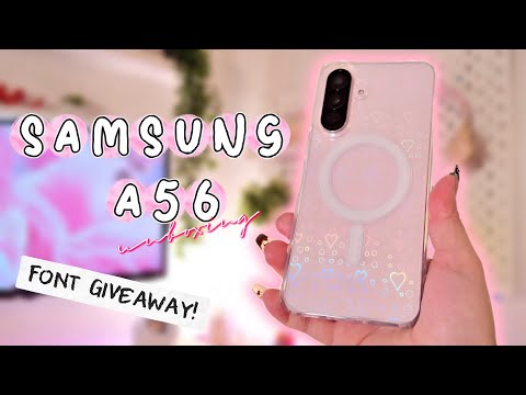 Pink Samsung A56 Unboxing + Custom Font Giveaway! 🎀✨ | Cute Phone Customization 2025