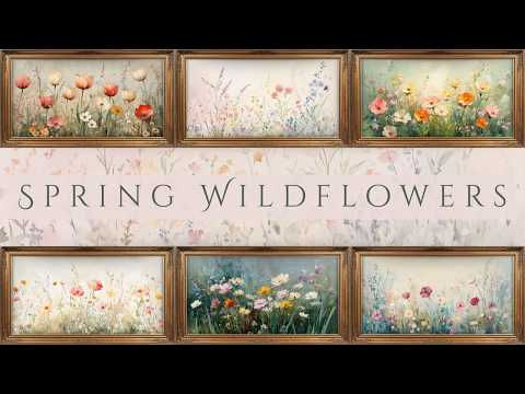 4K Frame TV Art Spring & Summer Wildflowers | Floral Oil Painting Slideshow | Art for Your TV