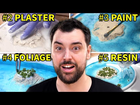 Using 6 Different Techniques to Make a Resin Island Clock