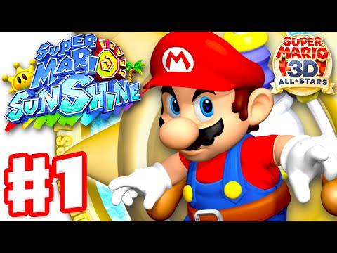 Super Mario Sunshine - Gameplay Walkthrough Part 1 - Bianco Hills 100%! (Super Mario 3D All Stars)