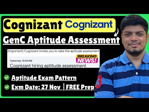 🔥Cognizant GenC Aptitude Assessment 2025 | Cognizant Aptitude Assessment 2025 | Exam on 27 Nov 2025