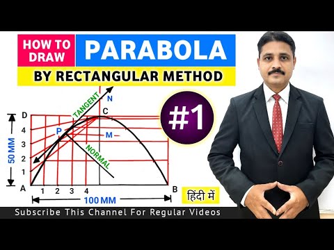 HOW TO DRAW PARABOLA BY RECTANGULAR METHOD OR OBLONG METHOD IN ENGINEERING DRAWING PROBLEM 1