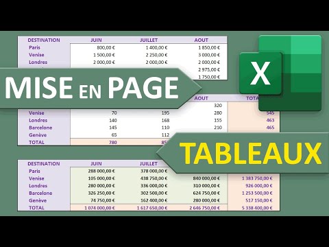 Techniques de mise en page de tableaux Excel