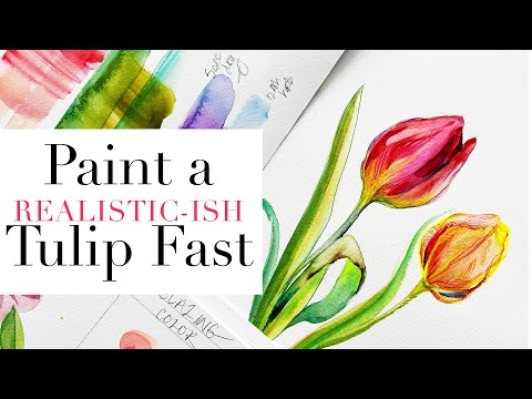 Beginner Friendly Realistic Tulip in Watercolor (Step by Step)