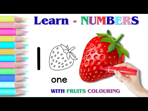 Learn Numbers 1 to 10 | Number Tracing with Fruits Colouring๐๐| Preschool Counting Educational video