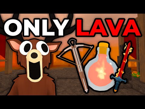 Can I Survive 99 Nights In The Forest With ONLY VOLCANO WEAPONS?!