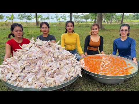 Amazing cooking chicken wing crispy with fresh egg recipe in my village