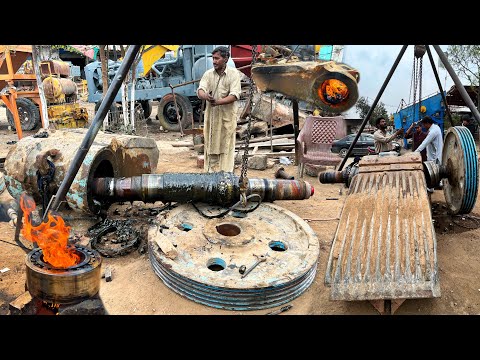 Jaw Crusher Machine Bearings Replacement work || work done with a very limited sources ||