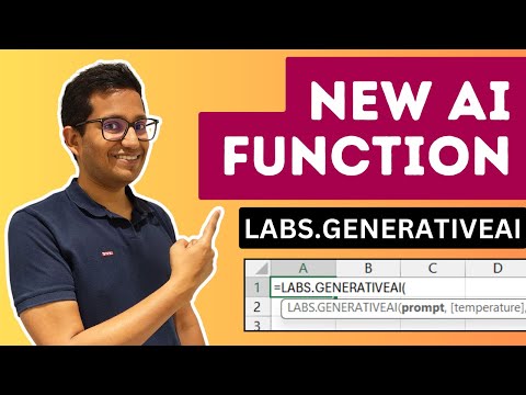 🤖 NEW AI Function in Excel - LABS.GENERATIVEAI (CHATGPT inside Excel Formulas)