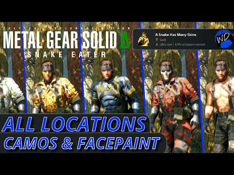All Camo/Facepaint Locations "A Snake Has Many Skins" | Metal Gear Solid Δ: Snake Eater