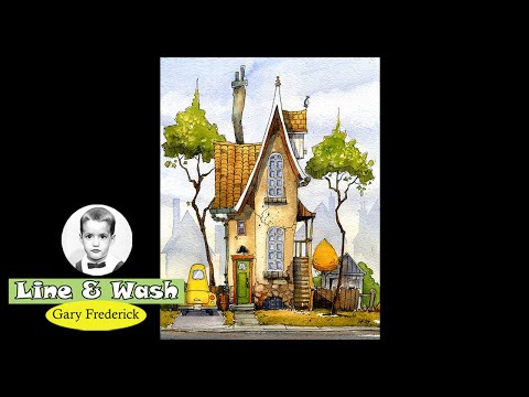 Line and wash. Whimsical made up places.