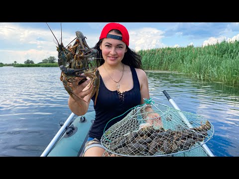 I caught and Cooked CRAYFISH in BEER!🦀How to cook delicious river crayfish?