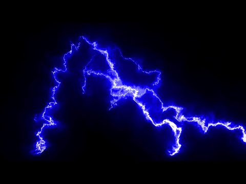 Blue Lightning Thunderstorm 4K Royalty Free Background Animated Wallpaper Screensaver Electricity