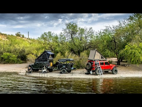 Lakeside Camping & Rugged Jeep Trails | Friends, Fire, and Cooking at Saguaro Lake